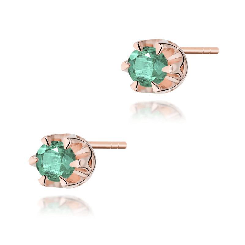 Cercei Aur 14K cu Smarald 0.15 ct, imaginea 3 din 6