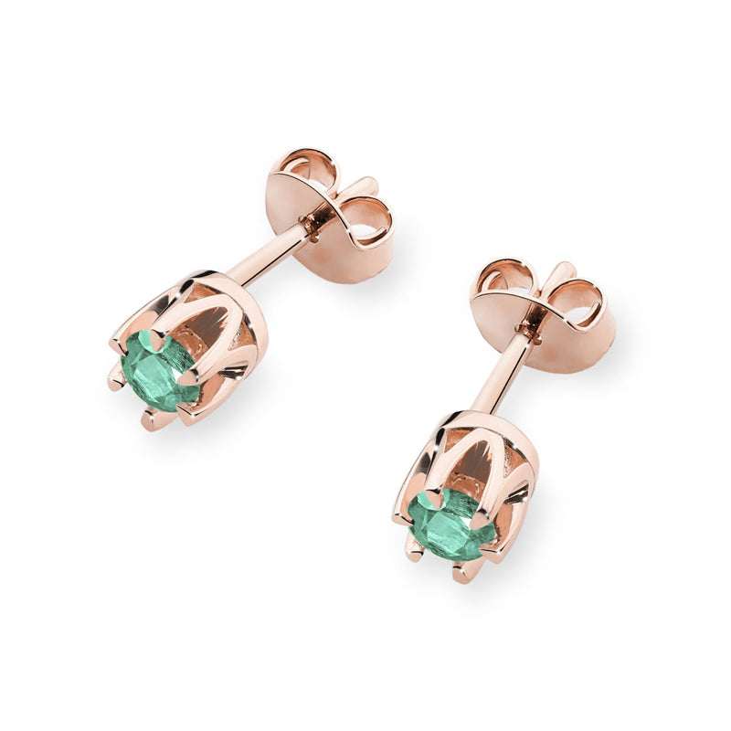 Cercei Aur 14K cu Smarald 0.15 ct, imaginea 4 din 6
