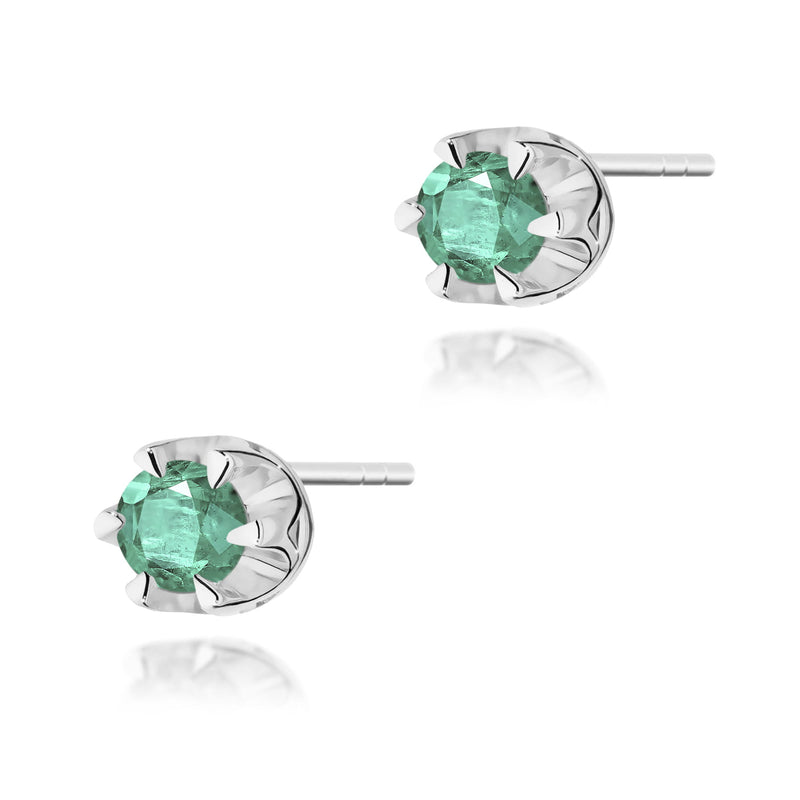 Cercei Aur 14K cu Smarald 0.15 ct, imaginea 5 din 6