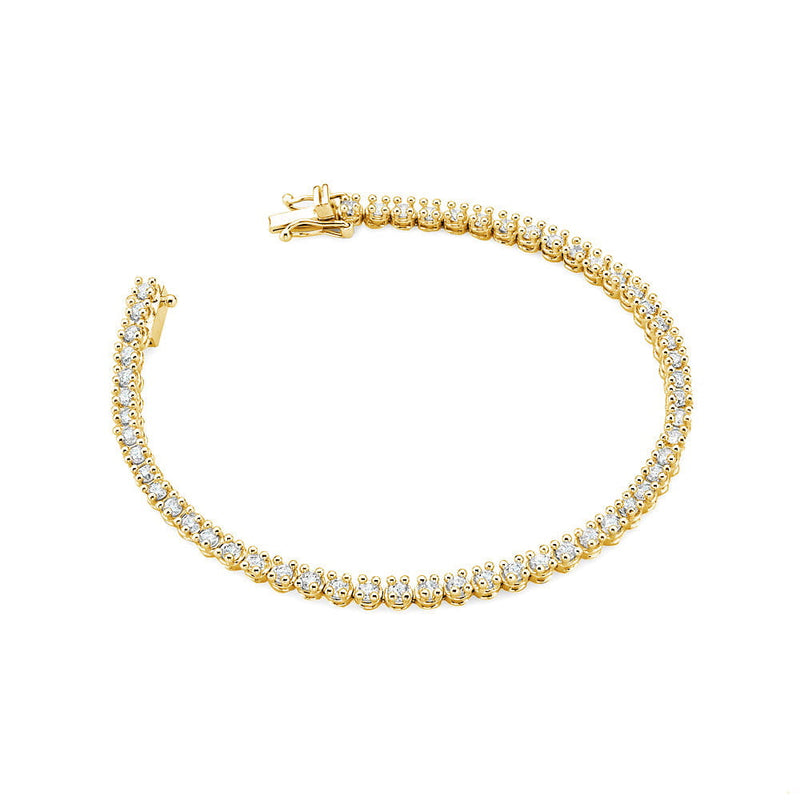 Bratara Aur 14K cu Diamante Naturale 4.40 ct — Aur galben