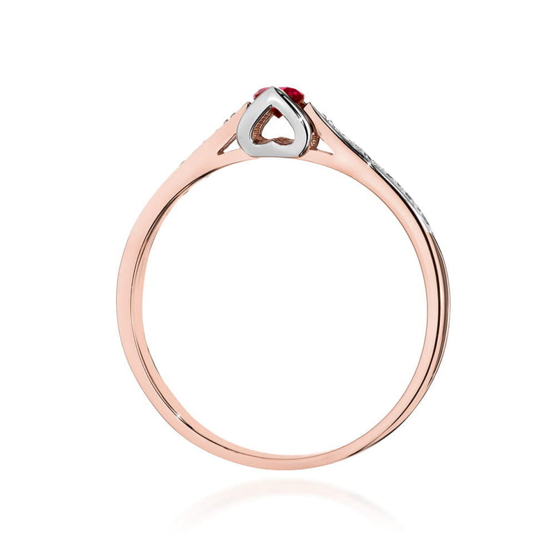 Inel Aur 14K cu Rubin 0.15 ct si Diamante Naturale 0.05 ct, imaginea 7 din 12