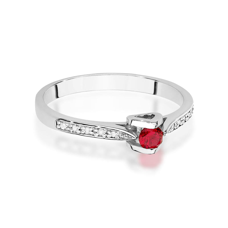 Inel Aur 14K cu Rubin 0.15 ct si Diamante Naturale 0.05 ct, imaginea 10 din 12