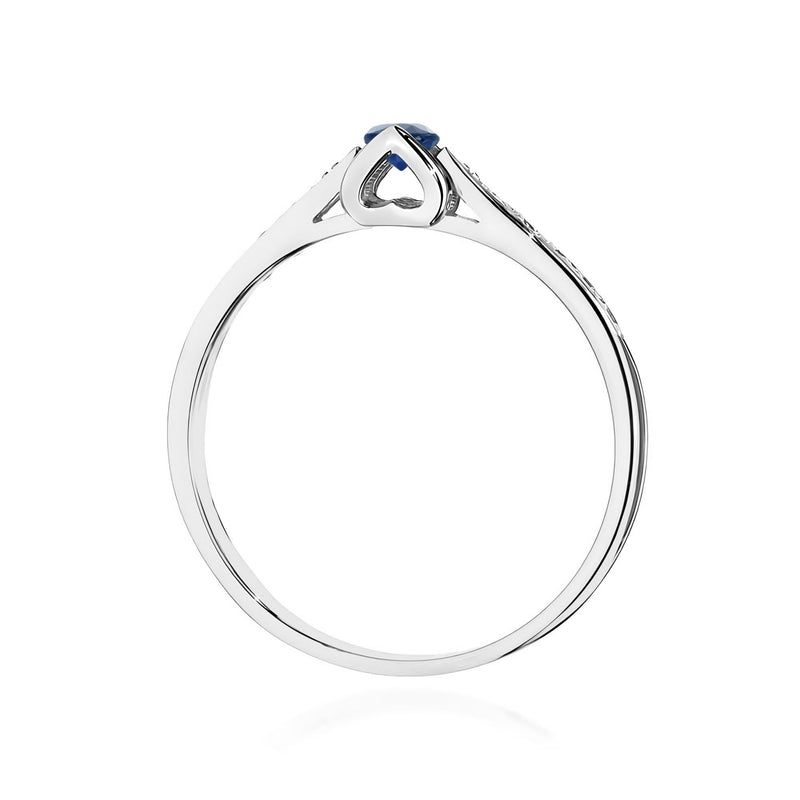 Inel Aur 14K cu Safir 0.15 ct si Diamante Naturale 0.05 ct, imaginea 11 din 12