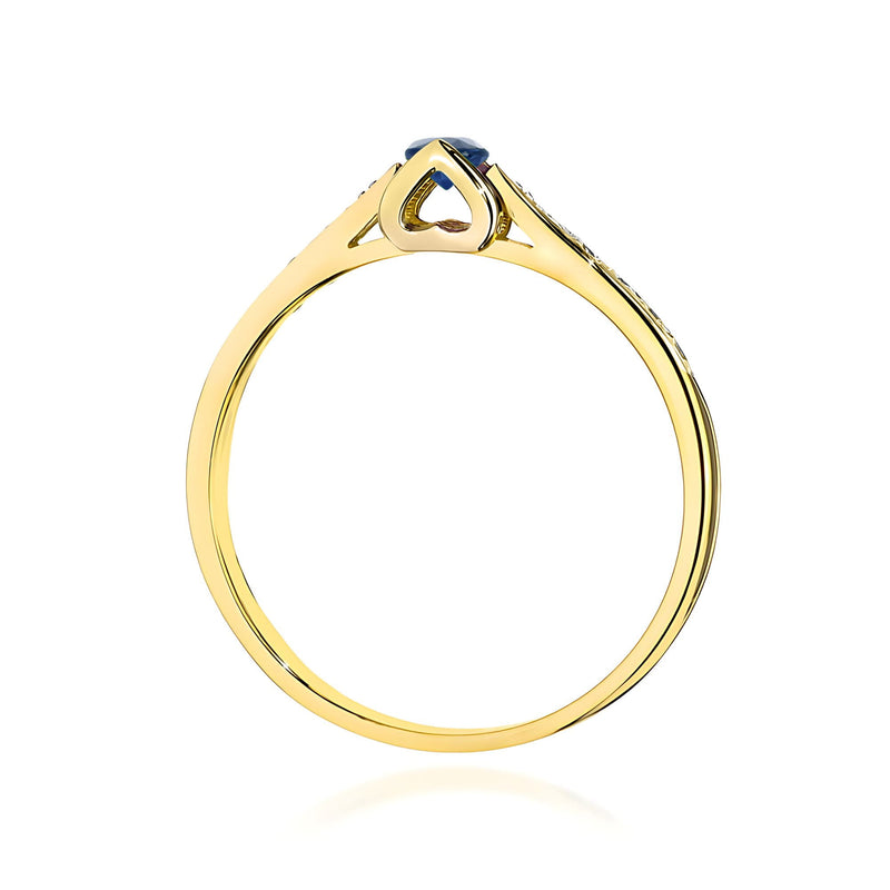 Inel Aur 14K cu Safir 0.15 ct si Diamante Naturale 0.05 ct, imaginea 3 din 12