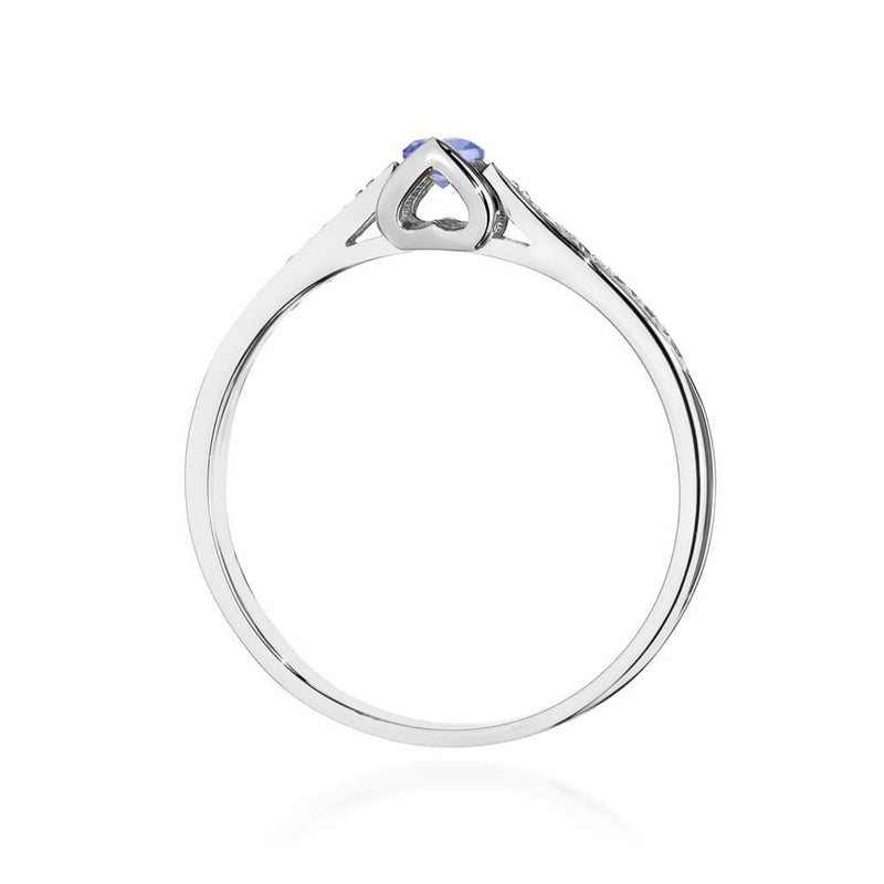 Inel Aur 14K cu Tanzanit 0.15 ct si Diamante Naturale 0.05 ct, imaginea 7 din 8
