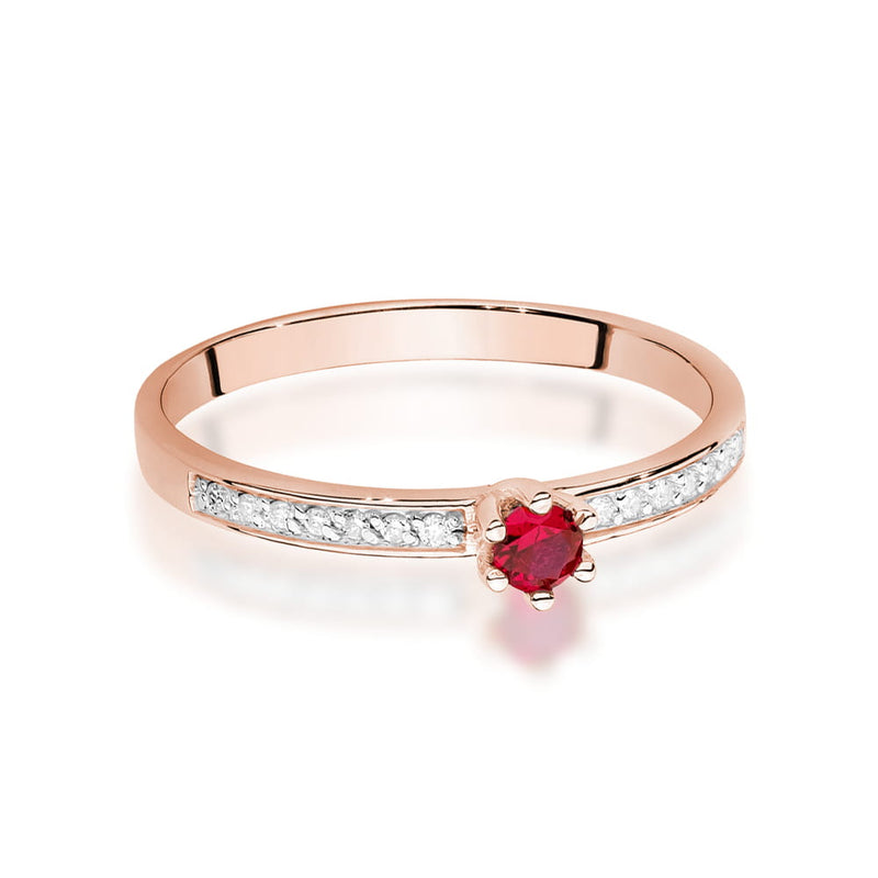 Inel Aur 14K cu Rubin 0.15 ct si Diamante Naturale 0.07 ct, imaginea 6 din 12