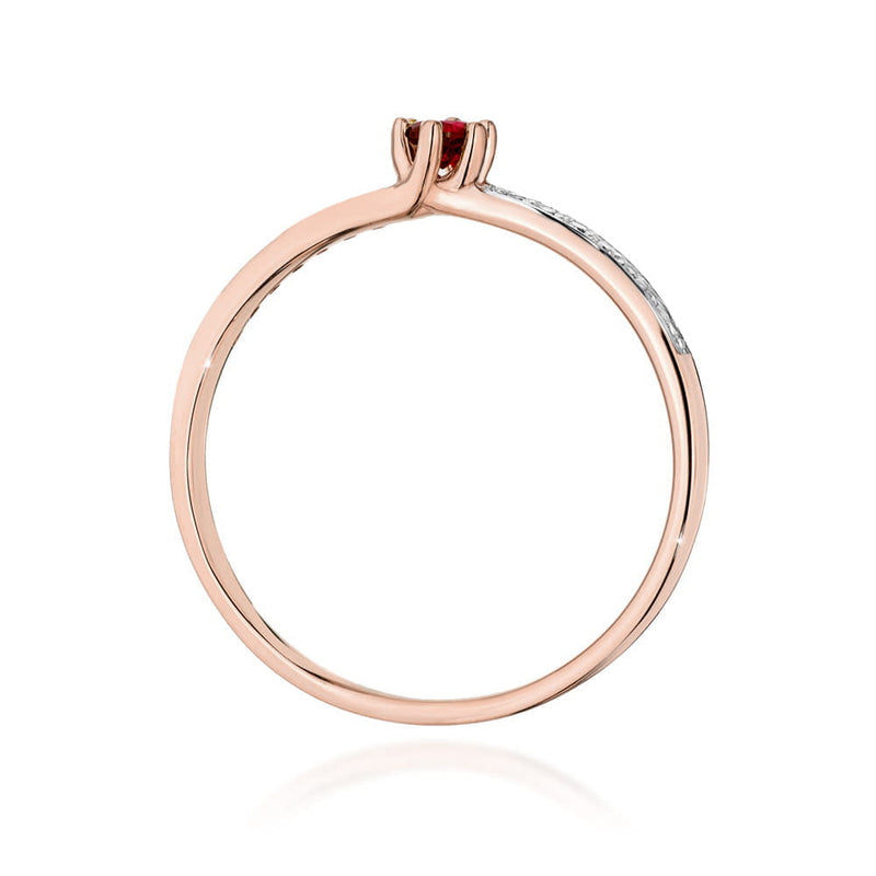 Inel Aur 14K cu Rubin 0.15 ct si Diamante Naturale 0.07 ct, imaginea 7 din 12