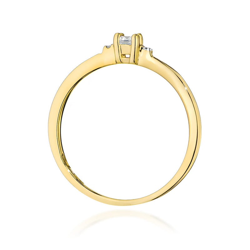 Inel Aur 14K cu Diamante Naturale 0.11 ct, imaginea 3 din 4