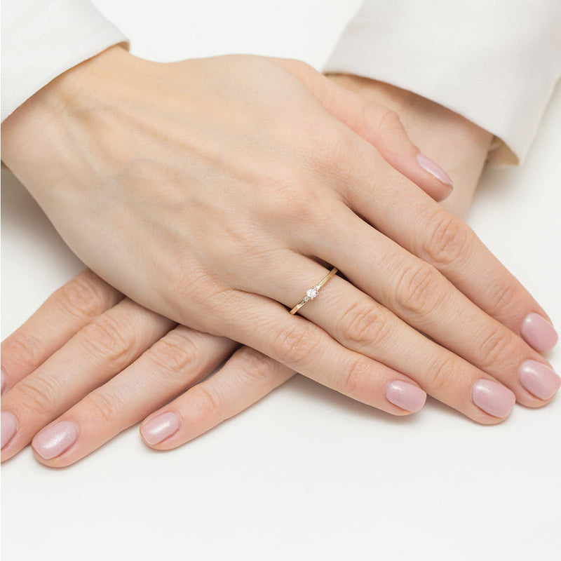 Inel Aur 14K cu Diamante Naturale 0.11 ct, imaginea 4 din 4