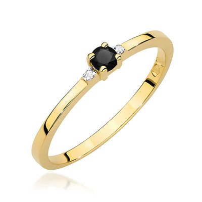 Inel Aur 14K cu Diamante Naturale Albe si Negre 0.13 ct