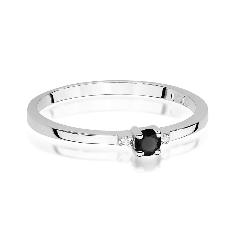 Inel Aur 14K cu Diamante Naturale Albe si Negre 0.13 ct, imaginea 11 din 12