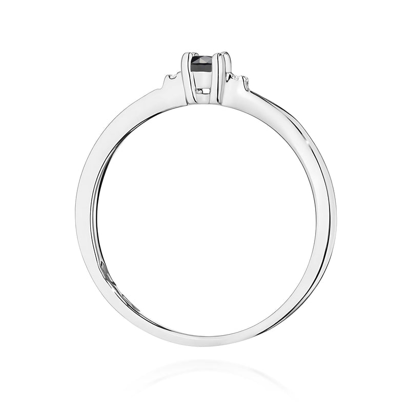 Inel Aur 14K cu Diamante Naturale Albe si Negre 0.13 ct, imaginea 12 din 12