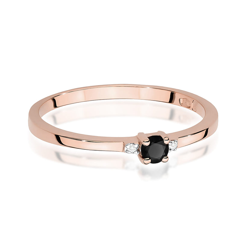 Inel Aur 14K cu Diamante Naturale Albe si Negre 0.13 ct, imaginea 6 din 12