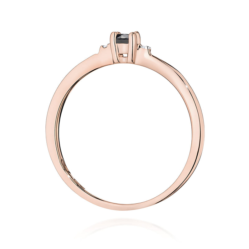 Inel Aur 14K cu Diamante Naturale Albe si Negre 0.13 ct, imaginea 7 din 12
