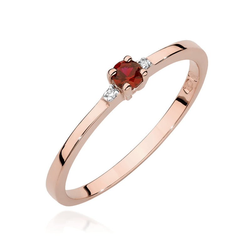 Inel Aur 14K cu Rubin 0.15 ct si Diamante Naturale 0.01 ct, imaginea 5 din 12