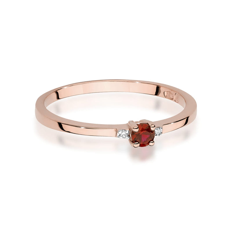 Inel Aur 14K cu Rubin 0.15 ct si Diamante Naturale 0.01 ct, imaginea 6 din 12