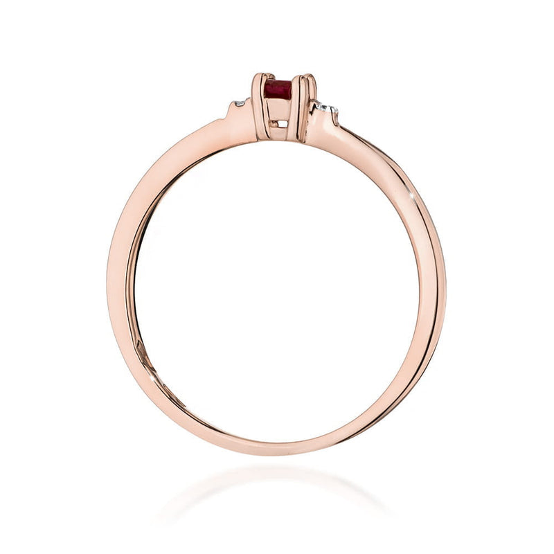 Inel Aur 14K cu Rubin 0.15 ct si Diamante Naturale 0.01 ct, imaginea 7 din 12