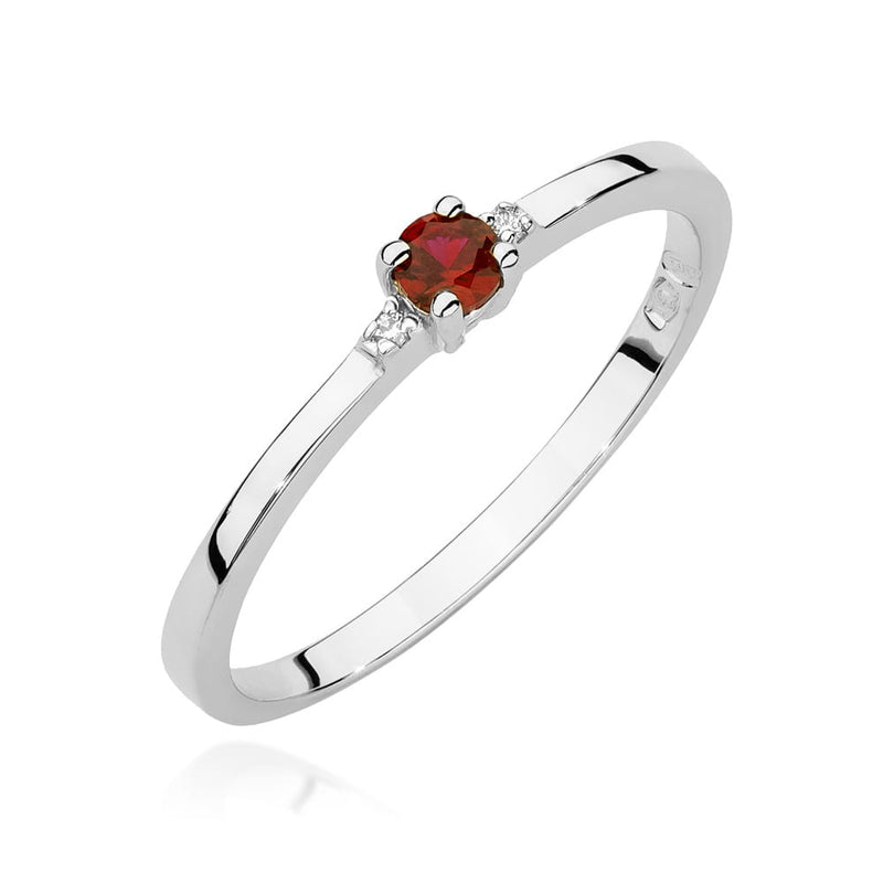Inel Aur 14K cu Rubin 0.15 ct si Diamante Naturale 0.01 ct, imaginea 9 din 12