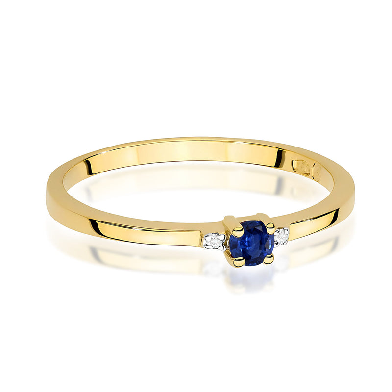 Inel Aur 14K cu Safir 0.15 ct si Diamante Naturale 0.01 ct, imaginea 2 din 12