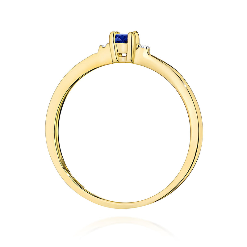 Inel Aur 14K cu Safir 0.15 ct si Diamante Naturale 0.01 ct, imaginea 3 din 12