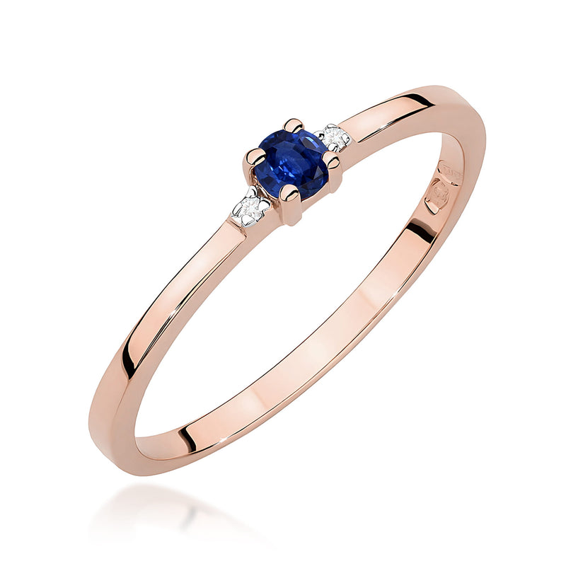 Inel Aur 14K cu Safir 0.15 ct si Diamante Naturale 0.01 ct, imaginea 5 din 12