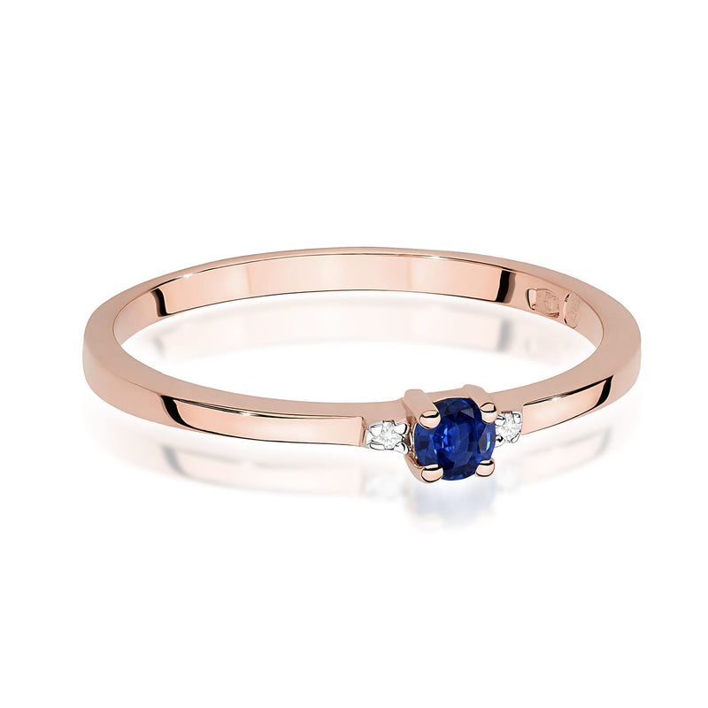 Inel Aur 14K cu Safir 0.15 ct si Diamante Naturale 0.01 ct, imaginea 6 din 12