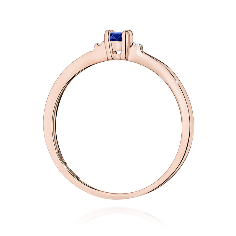 Inel Aur 14K cu Safir 0.15 ct si Diamante Naturale 0.01 ct, imaginea 7 din 12