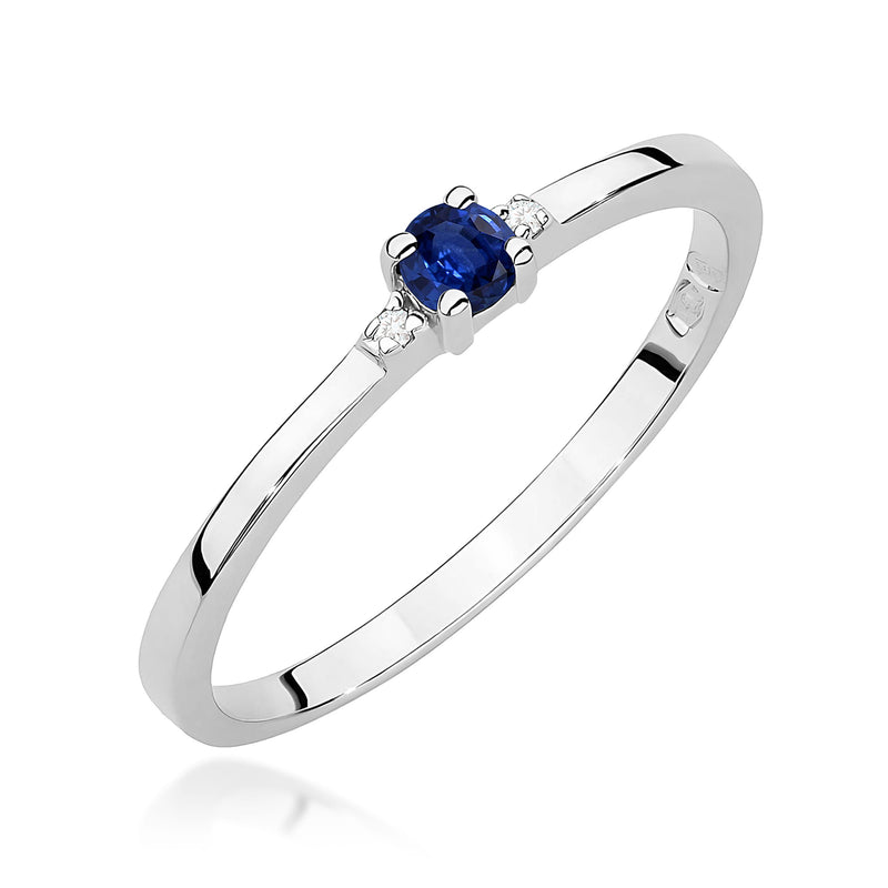 Inel Aur 14K cu Safir 0.15 ct si Diamante Naturale 0.01 ct, imaginea 9 din 12