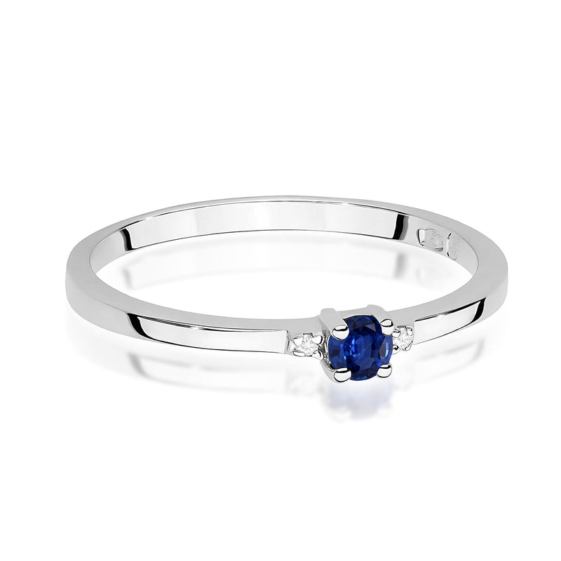 Inel Aur 14K cu Safir 0.15 ct si Diamante Naturale 0.01 ct, imaginea 10 din 12