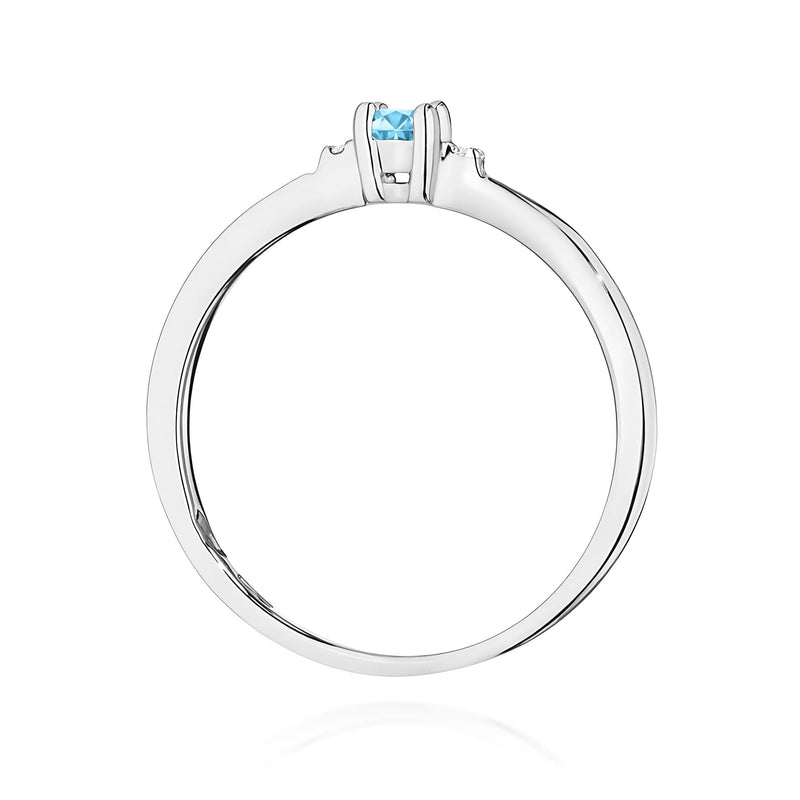 Inel Aur 14K cu Topaz Swiss 0.15 ct si Diamante Naturale 0.01 ct, imaginea 11 din 12