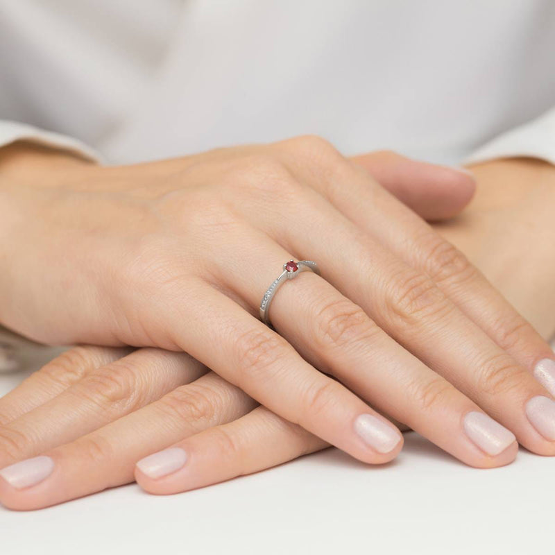 Inel Aur 14K cu Rubin 0.15 ct si Diamante Naturale 0.01 ct, imaginea 12 din 12