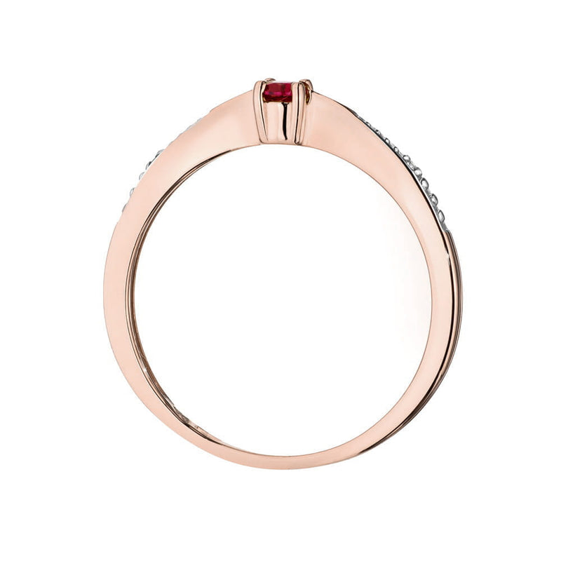 Inel Aur 14K cu Rubin 0.15 ct si Diamante Naturale 0.01 ct, imaginea 7 din 12