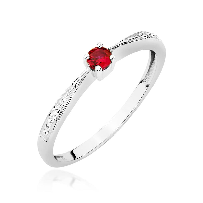 Inel Aur 14K cu Rubin 0.15 ct si Diamante Naturale 0.01 ct, imaginea 9 din 12