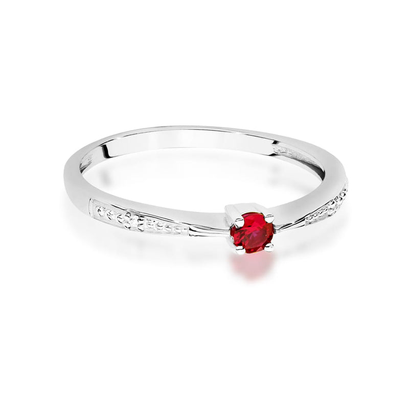 Inel Aur 14K cu Rubin 0.15 ct si Diamante Naturale 0.01 ct, imaginea 10 din 12