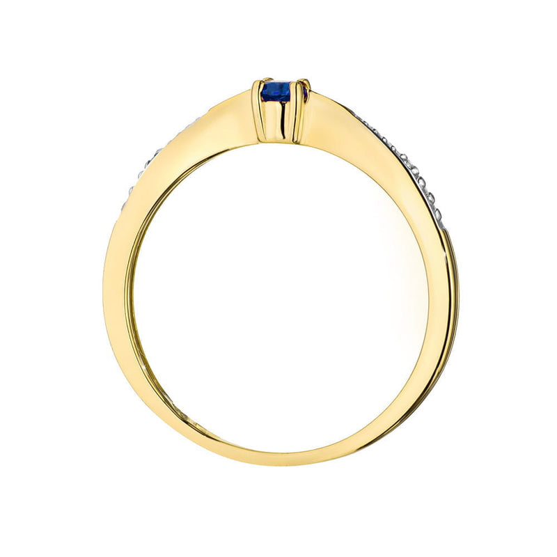 Inel Aur 14K cu Safir 0.15 ct si Diamante Naturale 0.01 ct, imaginea 3 din 4