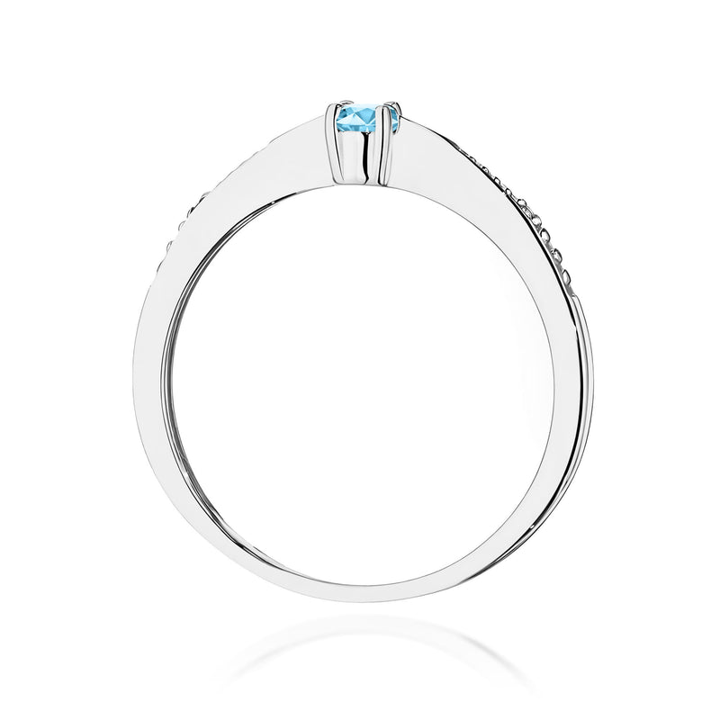 Inel Aur 14K cu Topaz Swiss 0.15 ct si Diamante Naturale 0.01 ct, imaginea 11 din 12