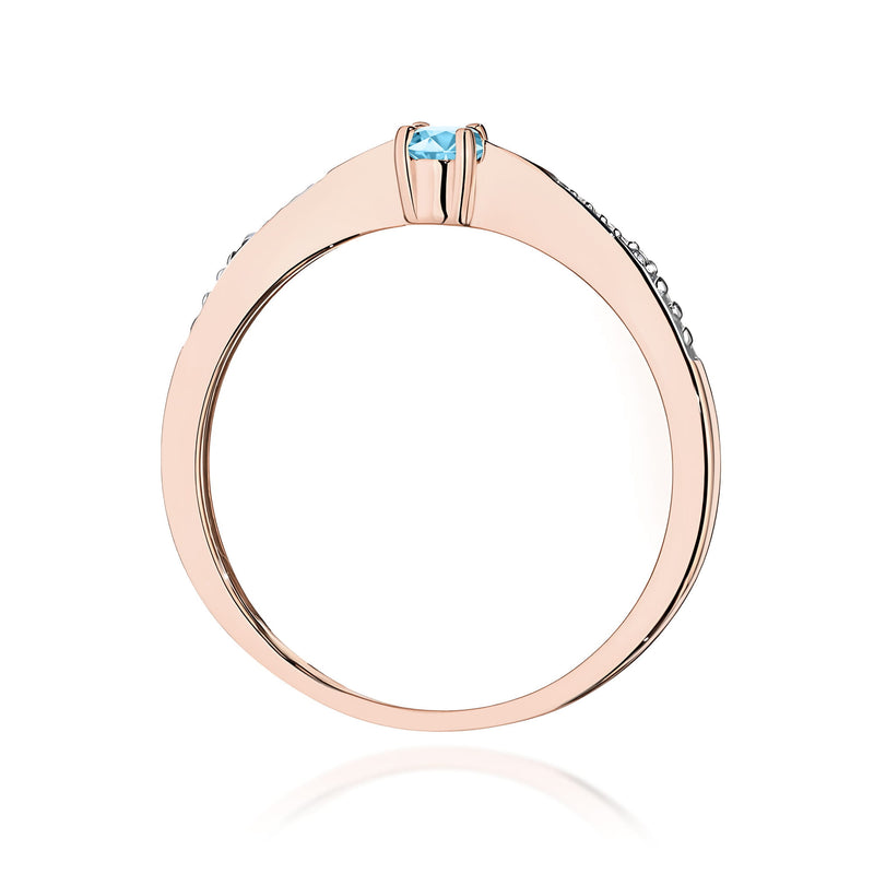 Inel Aur 14K cu Topaz Swiss 0.15 ct si Diamante Naturale 0.01 ct, imaginea 7 din 12