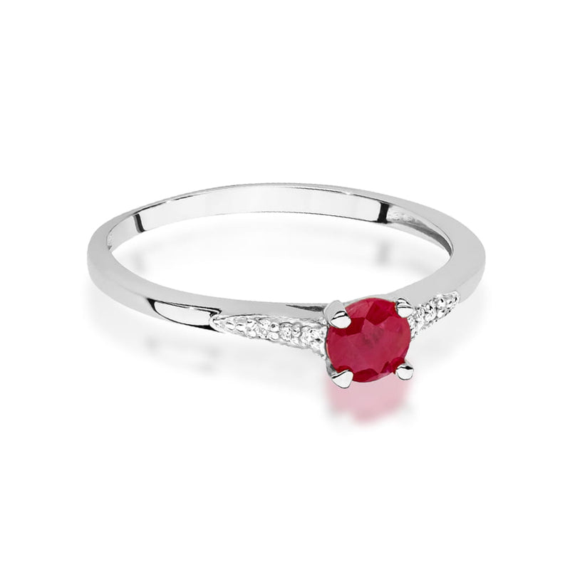Inel Aur 14K cu Rubin 0.30 ct si Diamante Naturale 0.03 ct, imaginea 10 din 12