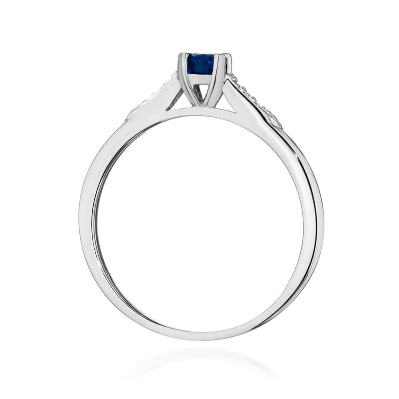 Inel Aur 14K cu Safir 0.30 ct si Diamante Naturale 0.03 ct, imaginea 11 din 12