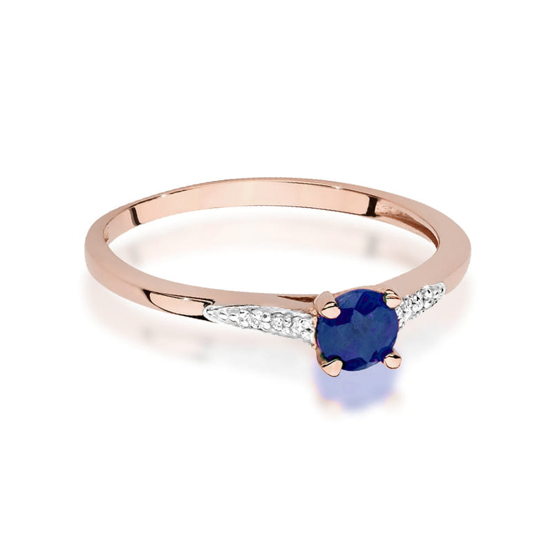 Inel Aur 14K cu Safir 0.30 ct si Diamante Naturale 0.03 ct, imaginea 6 din 12