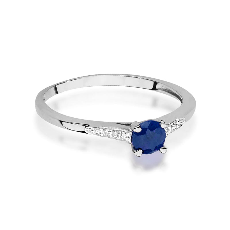 Inel Aur 14K cu Safir 0.30 ct si Diamante Naturale 0.03 ct, imaginea 10 din 12