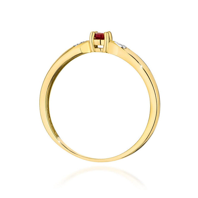 Inel Aur 14K cu Rubin 0.15 ct si Diamante Naturale 0.01 ct, imaginea 3 din 12