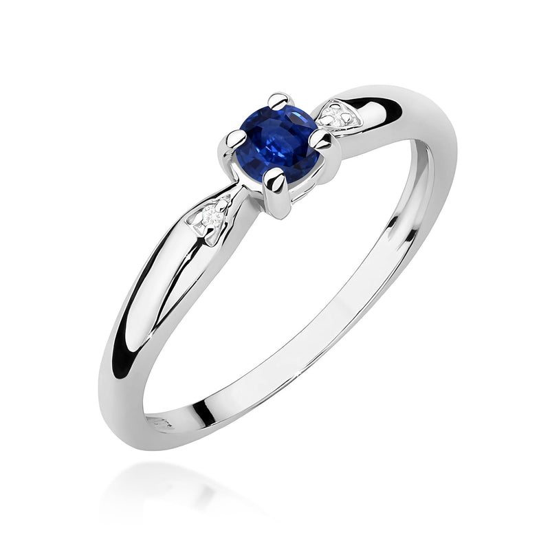 Inel Aur 14K cu Safir 0.15 ct si Diamante Naturale 0.01 ct, imaginea 9 din 12