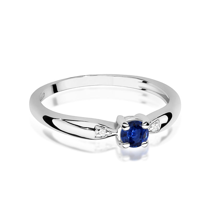 Inel Aur 14K cu Safir 0.15 ct si Diamante Naturale 0.01 ct, imaginea 10 din 12