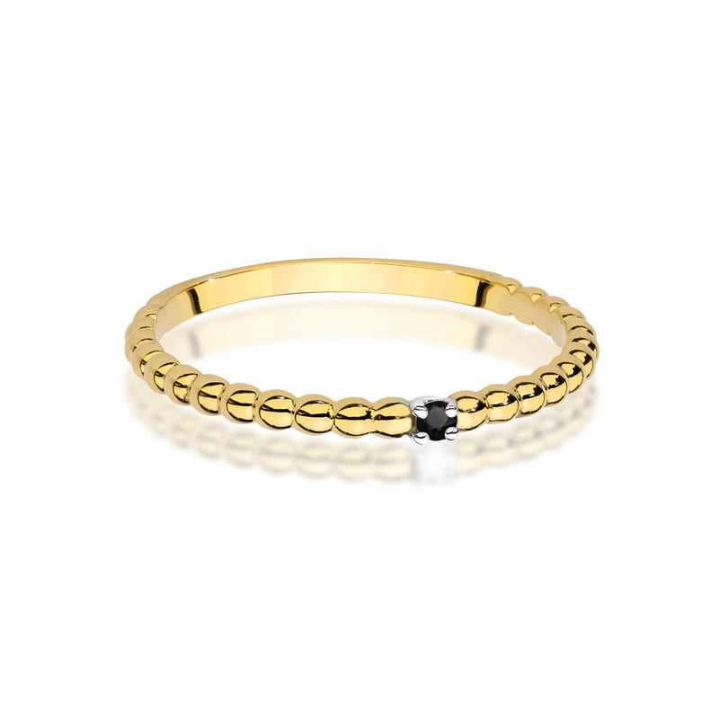Inel Aur 14K cu Diamant Natural Negru 0.02 ct, imaginea 2 din 12