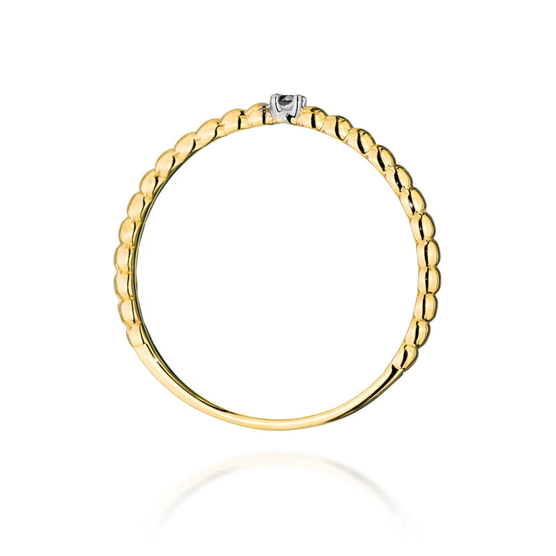 Inel Aur 14K cu Diamant Natural Negru 0.02 ct, imaginea 3 din 12