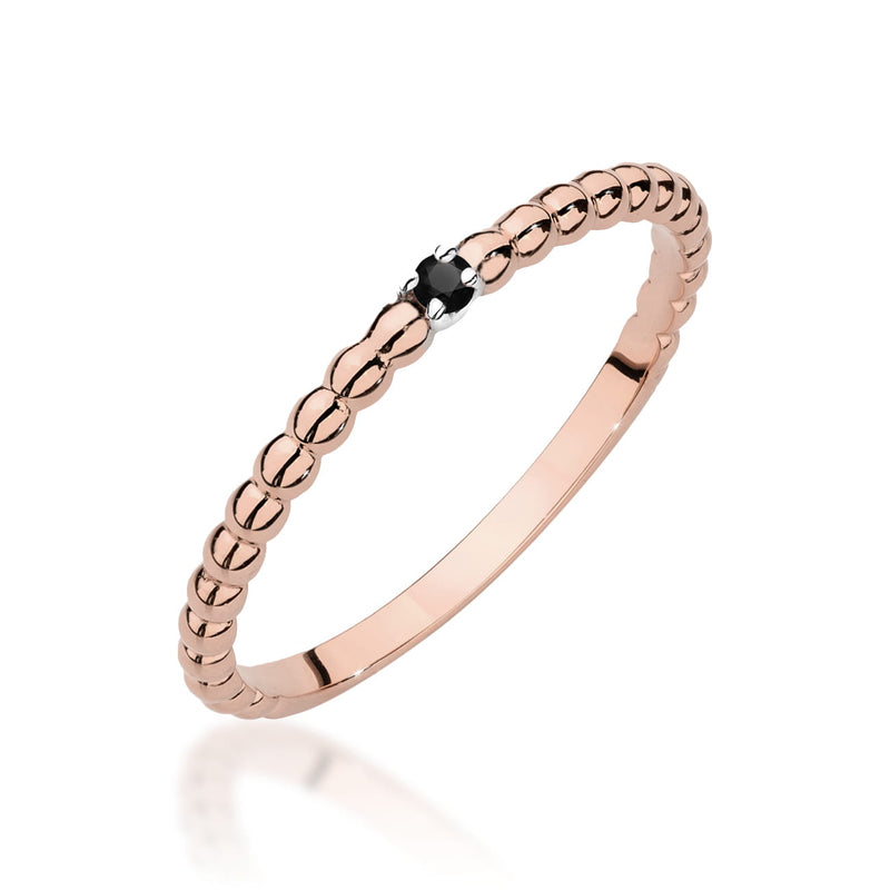 Inel Aur 14K cu Diamant Natural Negru 0.02 ct, imaginea 5 din 12