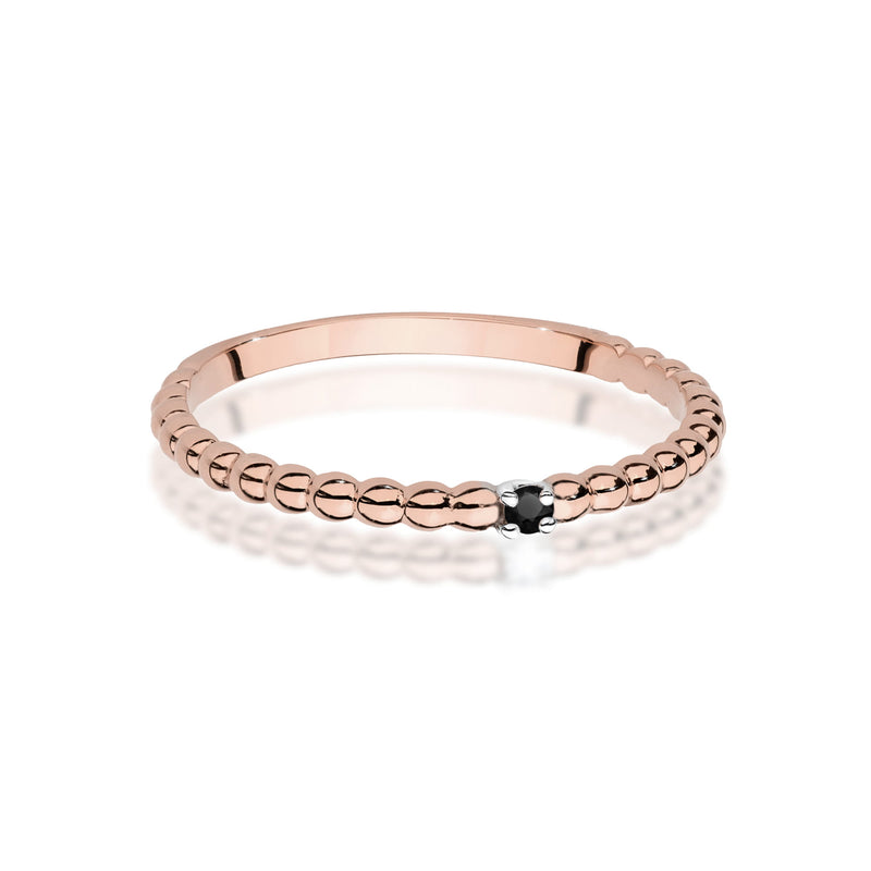 Inel Aur 14K cu Diamant Natural Negru 0.02 ct, imaginea 6 din 12