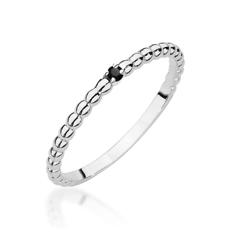 Inel Aur 14K cu Diamant Natural Negru 0.02 ct, imaginea 9 din 12