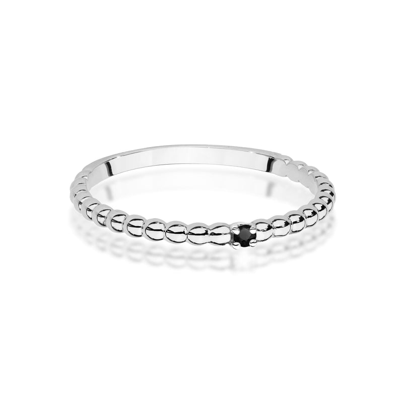 Inel Aur 14K cu Diamant Natural Negru 0.02 ct, imaginea 10 din 12